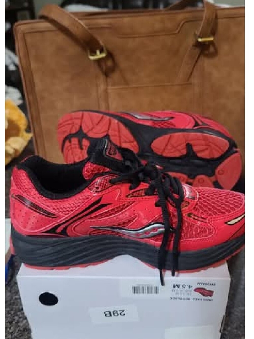 Saucony Boys Omni Red & Black Athletic Running Sneakers